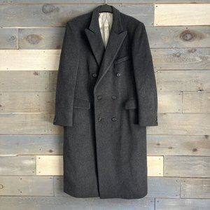 Adolfo Men's Wool Cashmere blend Long Winter Coat 42 Charcoal